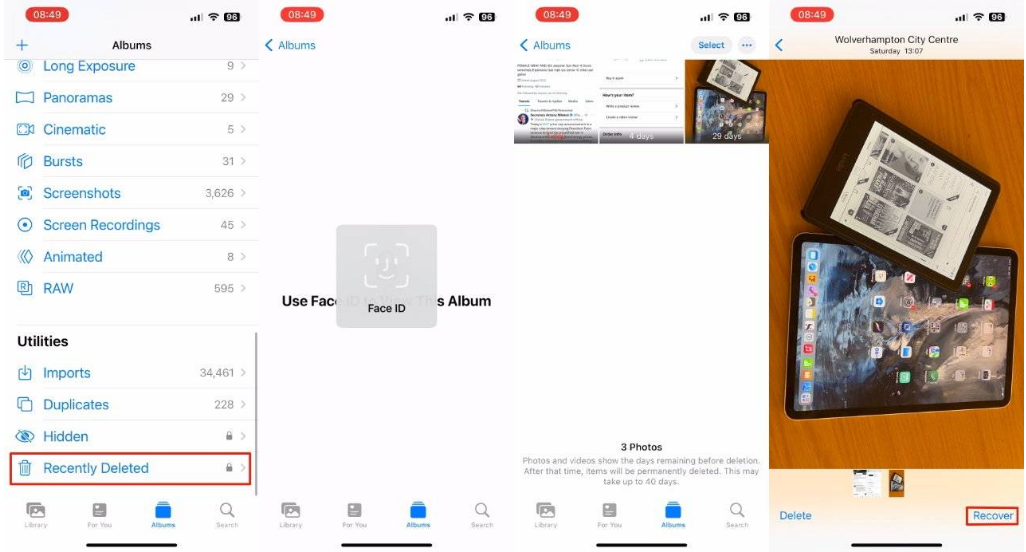 玉溪苹果14维修分享 iPhone14 上恢复已删除的照片 